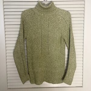 SUNDANCE Silk Blend Turtleneck Sweater Med Cabin Cottage